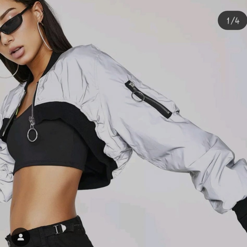 High-low Re-Flex crop jacket - Picture 2 of 8